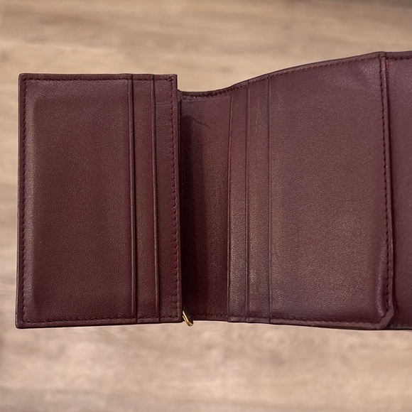 Christian Dior Lotus Saddle Wallet Burgundy | Brown Compact Rare WOC Leather - Picture 8 of 15